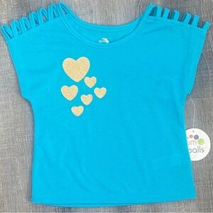 💞 New Baby & Toddler Girl Size 18 Months Glitter Heart Active Top